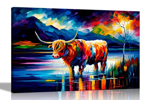 Highland cow river - highland, abstract