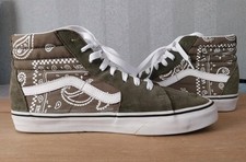 Vans Sk8 Hi (Peace Paisley) Grape Leaf Green/White Men's Size 8.5 UK