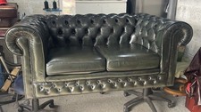 Green leather chesterfield 2
