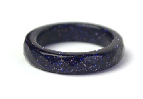 Blue sandstone ring minimalist - blue,