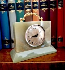 Vintage Clock Xavier of London Heavy  Onyx Mantle Clock 1970s  FAULTY