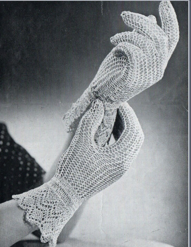 Ladies lace gloves knitting - ladies,