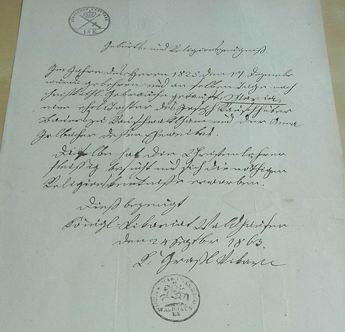 Christening certificate