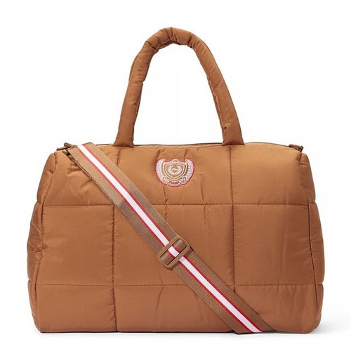 Pink quilted duffle bag - quilted,