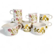 Royal Worcester Tea Set Palissy Meadow Clover Cups and Saucers Jug Sugar Vintage