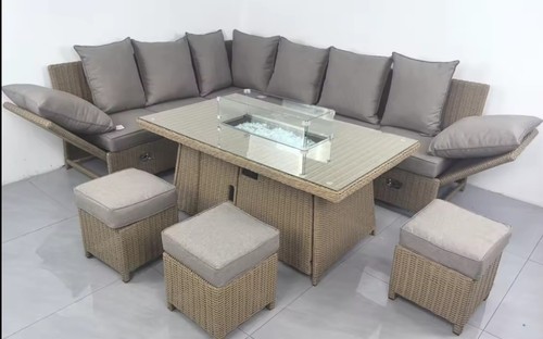 Rattan corner dining set with - set,
