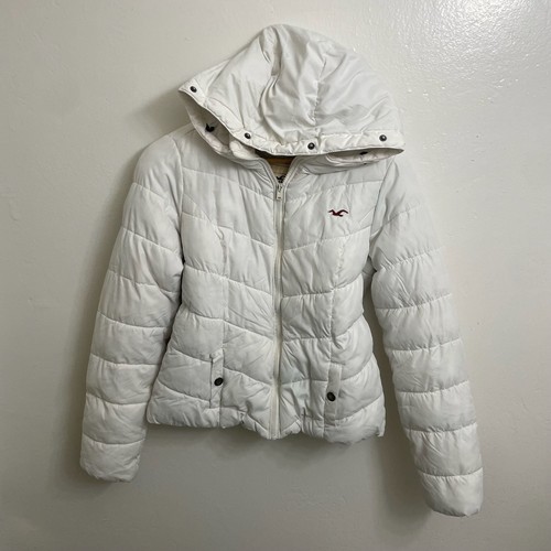 Vintage hollister white puffer - white,