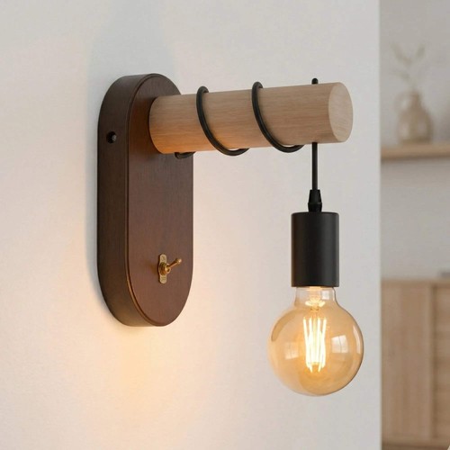 Industrial wooden wall light - industrial,