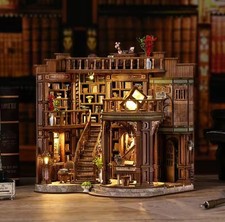DIY Book Nook Dreamy Book Hall Wooden Dollhouse Kit Miniature 3D Puzzle Model