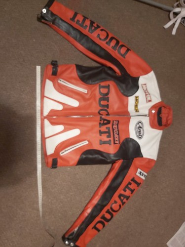 Red leather ducati jacket m - ducati, -m