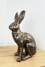 Large bronze hare ornament - large,
