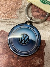 VW Keyring With Classic Wheel Hub Design and logo , print on stainless steel 