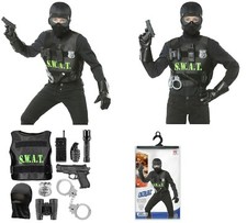 KIDS S.W.A.T. POLICE OFFICER COSTUME FANCY DRESS SWAT Mi5 Mi6 OUTFIT