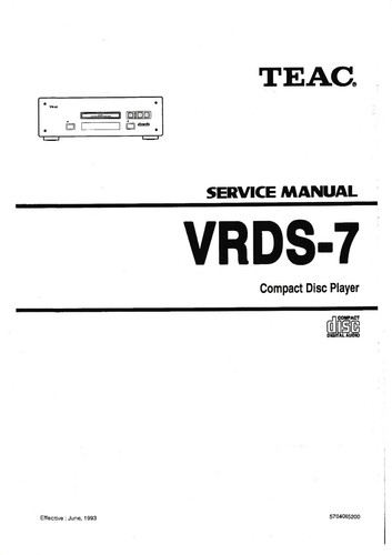 Service manual for - , vrds-7