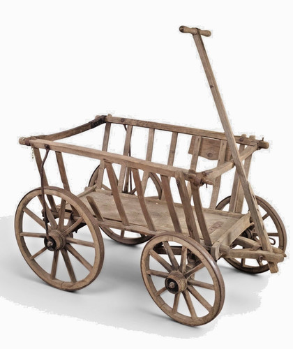 Wooden goat cart - pumpkin, wagon