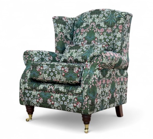 Green fabric floral - floral, chair
