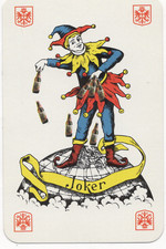 RARE VINTAGE "Carta Mundi -Brand Beer CHECK YOURS RED CORNER" JOKER PlayCard #49