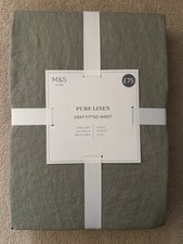 M&S 100% pure linen Khaki deep