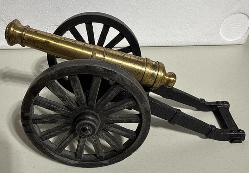 Vintage miniature brass cannon - miniature,
