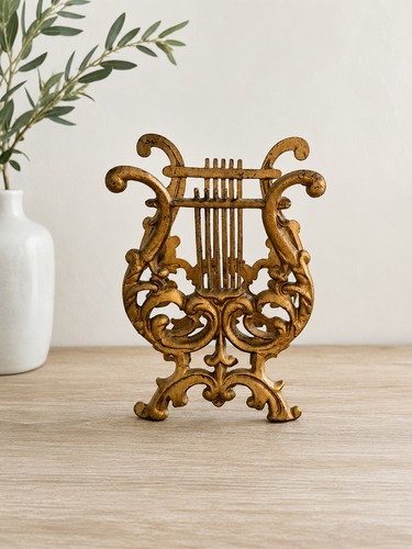 Vintage ornate lyre cast - vintage,