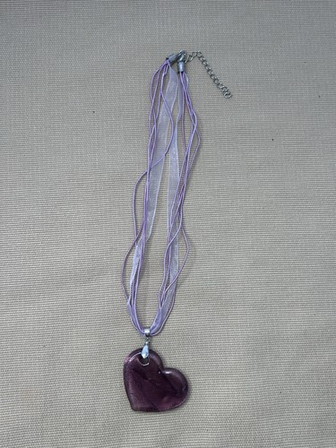Glass pendant necklace - glass, heart