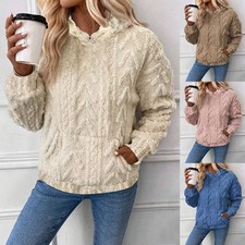 Women Fluffy Fur Fleece Jumper