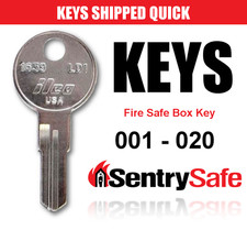 Sentry Safe & Fire Box keys / Select your key code  / Series 001 - 020