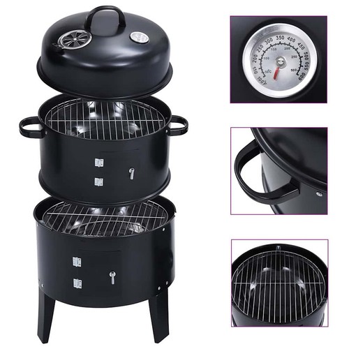 Charcoal smoker bbq - 3-in-1,