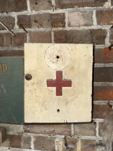 Vintage wooden first - first, aid