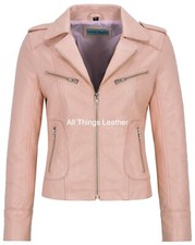 Ladies Baby Pink Leather