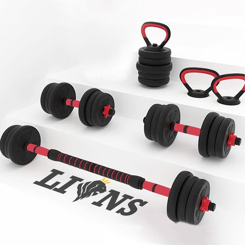 20kg dumbbells set vinyl gym - set,