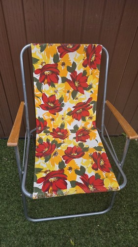 Vintage floral folding chair - vintage,