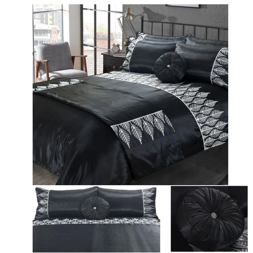 Duvet cover set silver black - silver,