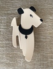 Lea Stein Dog Brooch, Cream
