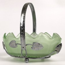 Bagley Green Frosted Glass Art