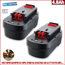 2X 18V 4.8Ah Battery for Black