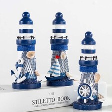 Mini Wooden Lighthouse Ornament Nautical Lighthouse Decor Statue Craft Gift