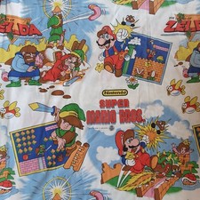 Vintage Zelda Nintendo Single Duvet Cover 90s Fabric Super Mario *No Pillow Case