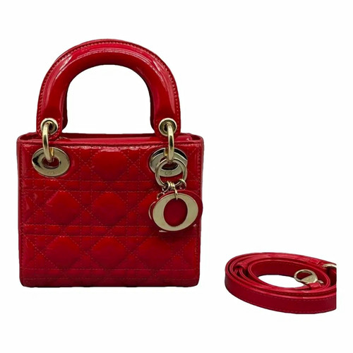 Red patent leather quilted - red,
