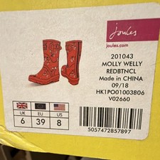 Joules Molly Welly Red Floral