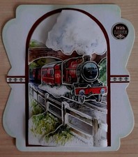 Handmade Steam Train DECOUPAGE