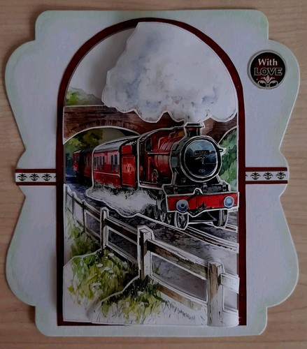 Handmade steam train decoupage - handmade,