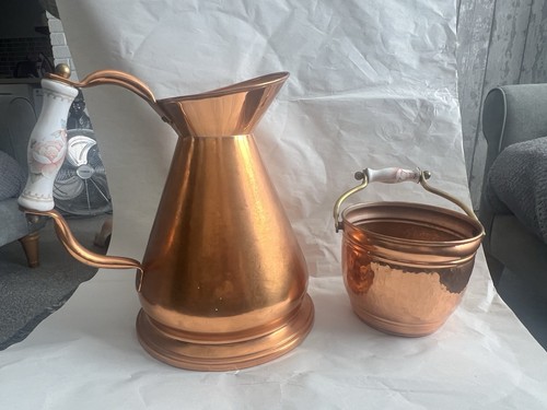 Copper pitcher and ice bucket - copper,