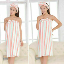 Ladies Body Robe Towel Wrap Microfibre Bath Towel Elasticated Fastening+Headband