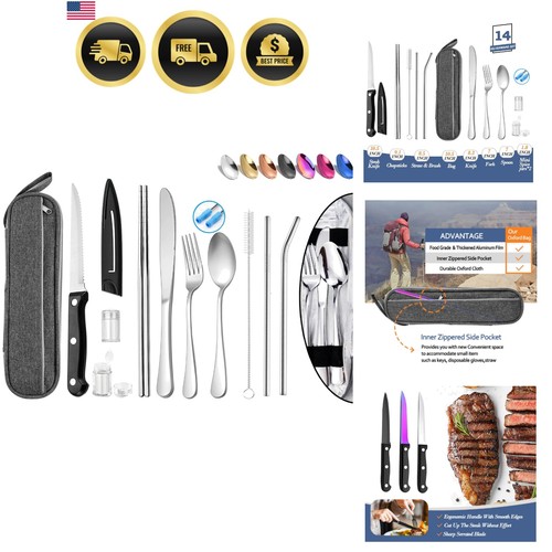 Travel utensils set - set, stainless