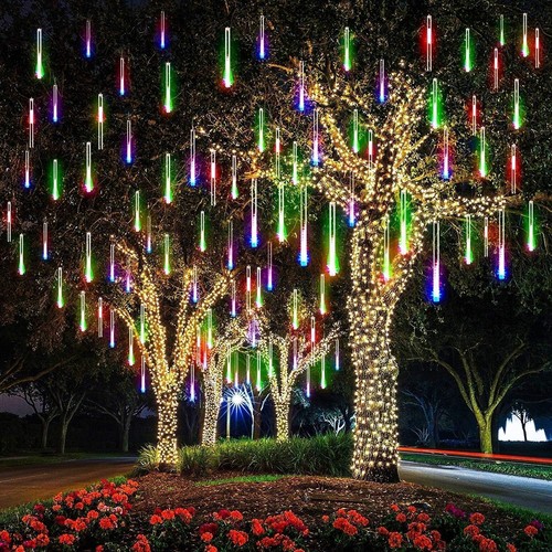 Led meteor shower solar lights - solar,