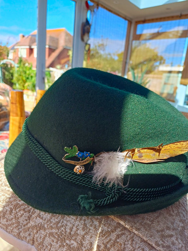 Unisex vintage green wool felt - unisex,