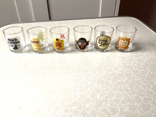 Vintage Whisky Shot Glasses X6. Haig, JB, Black & White, Long John, Grants & W&P