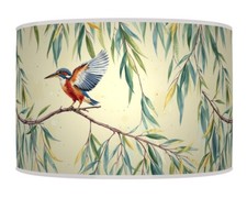 Kingfisher on Tree Lampshade Pendant Handmade Drum Lamp Shade  Multi Colour #330
