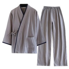 Grey Cotton Kimono-Inspired